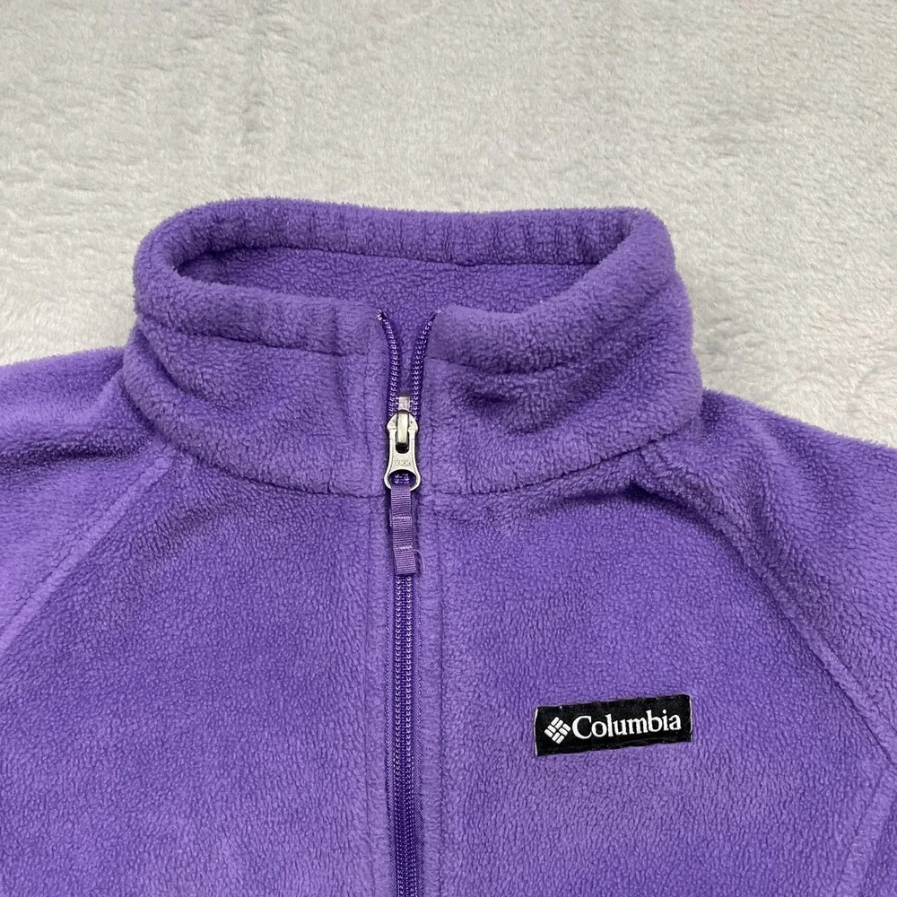 Set Of 2 Columbia Fleece Jacket & Hoodie Kids Size M 10/12 Purple‎ Teal Full Zip